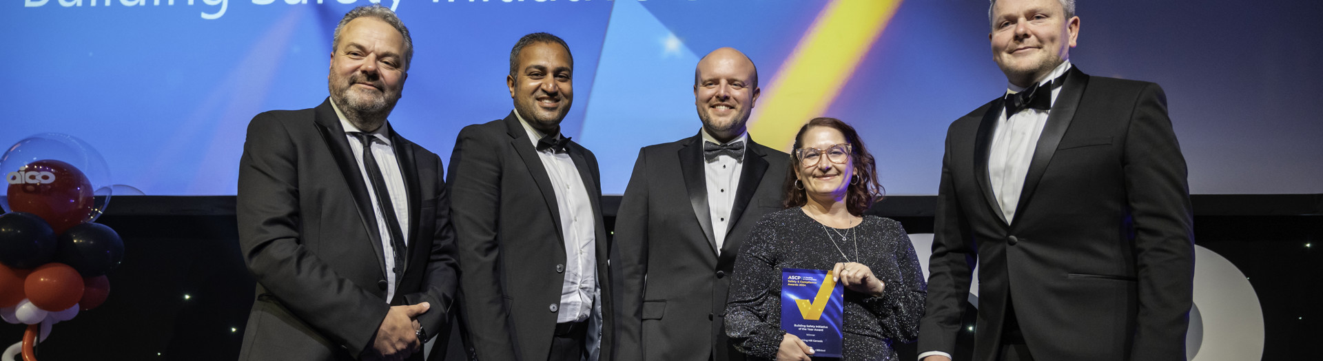 Our team after winning the building safety initiative of the year